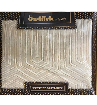 Özdilek Prestige Kalın Embos Çift Kişilik Battaniye (220x240)-Bej Yeni Desen