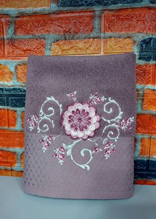 Özdilek 2li Butik El-Yüz Havlusu (50x90)-Mariposa Mürdüm