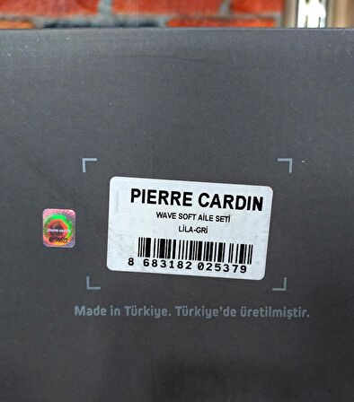 Pierre Cardin 6 Parça Jakarlı Aile Bornoz Seti-Wave Soft Lila Gri