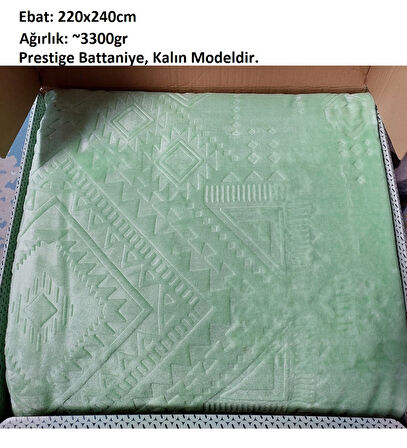 Özdilek Prestige Kalın Embos Çift Kişilik Battaniye (220x240)-A.Yeşil