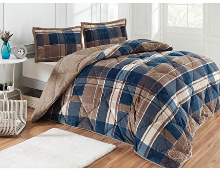 Merinos Comforter Set, Tek Kişilik Yorgan Seti (160x240)-Rido İndigo