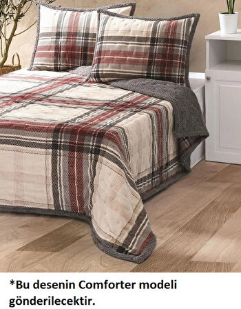 Merinos Comforter Set, Tek Kişilik Yorgan Seti (160x240)-Dureau Gri