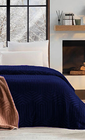 Özdilek Prestige Kalın Embos Tek Kişilik Battaniye (155x220)-Lacivert