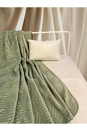 Özdilek Prestige Kalın Embos Tek Kişilik Battaniye (155x220)-K.Yeşil
