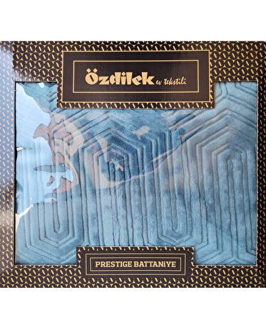 Özdilek Prestige Kalın Embos Tek Kişilik Battaniye (155x220)-Göl Mavi