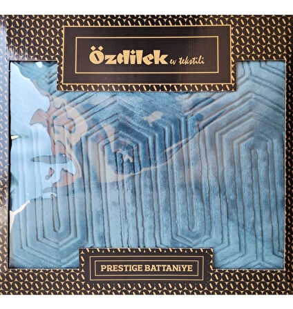 Özdilek Prestige Kalın Embos Tek Kişilik Battaniye (155x220)-Göl Mavi