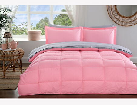 Özdilek Ranforce Çift Kişilik Uyku Seti-Colormix Pembe Gri