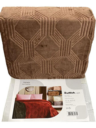 Özdilek Trendy Embos Çift Kişilik Battaniye (220x240)-Art Deco Cameo Brown
