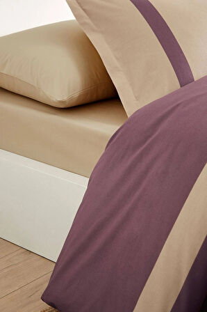 Özdilek çift Kişilik Ranforce Nevresim Takımı Stripe Colour mürdüm