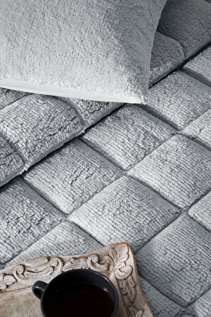 Özdilek Gri Nova Yorgan (Yastıksız) Sherpa Battaniye Dokulu Çift Kişilik (195x215)