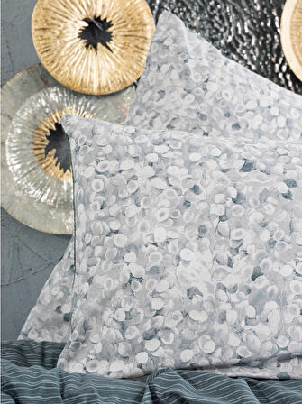 Cotton Box Rnf Minimal çift Kişilik Nevresim Takımı lastikli çarşaf Molly Antrasit