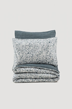 Cotton Box Rnf Minimal çift Kişilik Nevresim Takımı lastikli çarşaf Molly Antrasit