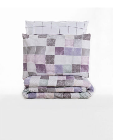 Cotton Box Rnf Minimal tek Kişilik Nevresim Takımı lastikli çarşaf Mora G kurusu