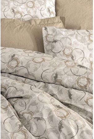 Cotton Box Rnf Minimal Çift Kişilik Nevresim Takımı lastikli çarşaf Moıl Bej