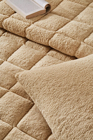 Özdilek Bej Nova Yorgan (Yastıksız) Sherpa Battaniye Dokulu Çift Kişilik (195x215)