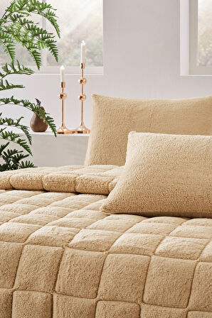 Özdilek Bej Nova Yorgan (Yastıksız) Sherpa Battaniye Dokulu Çift Kişilik (195x215)