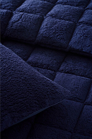 Özdilek Lacivert Nova Yorgan (Yastıksız) Sherpa Battaniye Dokulu Çift Kişilik (195x215)