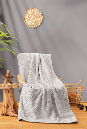 Cotton Box Emboss Çift Kişilik Battaniye 220*240 TAŞ