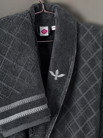 Cotton box Masculıne Carlos  Aile Bornoz Seti Carlos Beyaz - antrasit