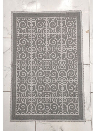 Pamuklu Bukle Lüks Kilim (80x125)-Soni Gri