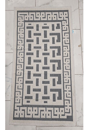 Pamuklu Bukle Lüks Kilim (80x150)-Luma Kreme Gri