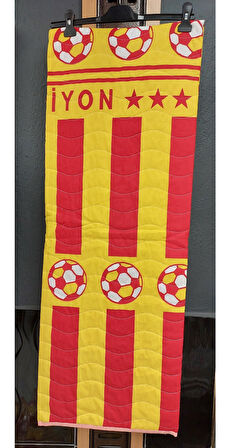 Pamuklu Çok Amaçlı Spor Desen Tek Kişilik Pike, Yatak Ört (160x230) - Sarı-Kırmızı