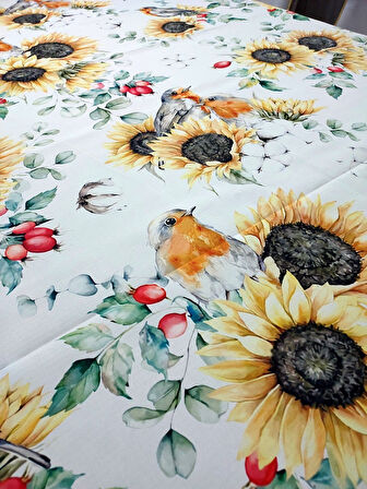 Sunflower Desenli 3D Dikdörtgen Masa Örtüsü (160x200)