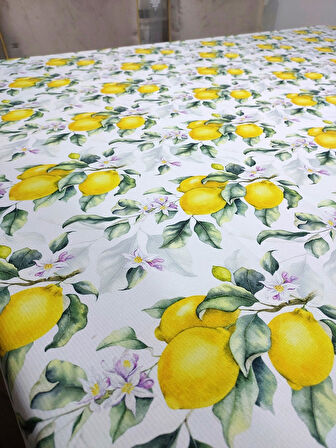 2 Adet Limon Desenli 3D Dikdörtgen Masa Örtüsü (160x200)