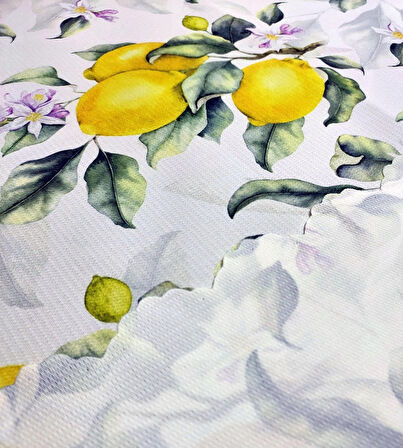 2 Adet Limon Desenli 3D Dikdörtgen Masa Örtüsü (160x200)