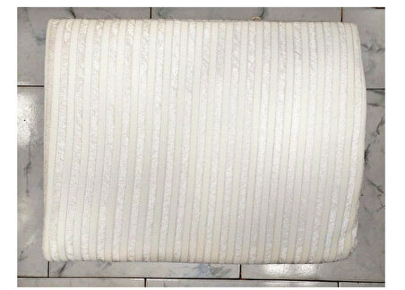 Süngerli Kadife Gofre Çizgili Kaymaz Koltuk Örtüsü (170x210)-Krem