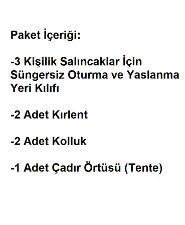 Mandaş Süngersiz 3 Kişilik Salıncak Minder Seti (Pamuklu Kumaş)-Saatli Lacivert
