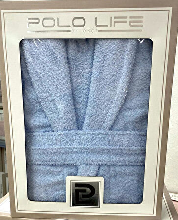 Polo Life Kutulu %100 Pamuk Tek Bornoz Şalyaka-A.Mavi (XXL Beden)