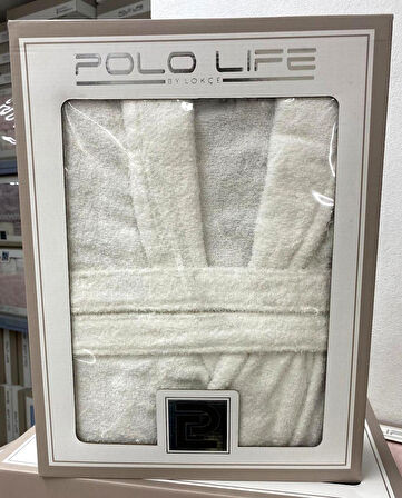 Polo Life Kutulu Bamboo Tek Bornoz Şalyaka-Krem (XL Beden)