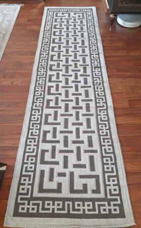 Pamuklu Bukle Lüks Kilim, Yolluk (80x300)-Luma Kreme Kahve