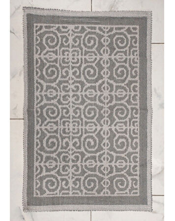 2 ADET Pamuklu Bukle Lüks Kilim (80x125)-Spiral Gri