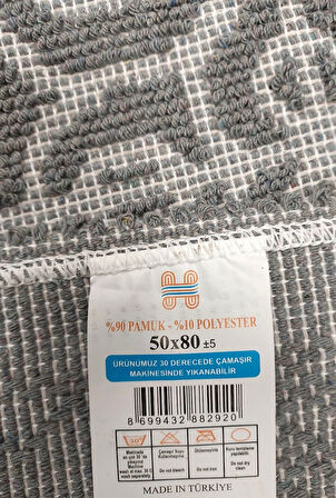 2 ADET Pamuklu Bukle Lüks Kilim (80x125)-Spiral Gri