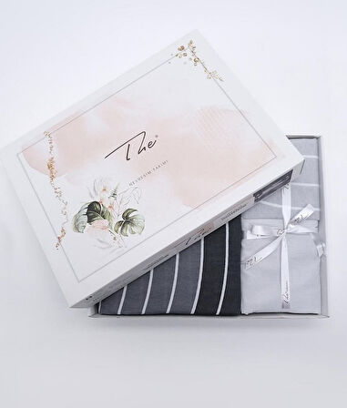 The Ecosse Çarşafı Lastikli Tek Kişilik Nevresim Takımı-Wave Gri