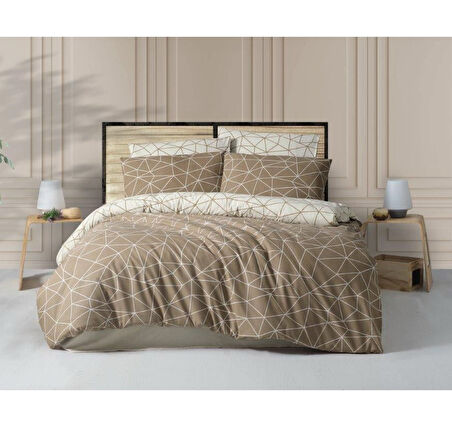 The Ecosse Çarşafı Lastikli Tek Kişilik Nevresim Takımı-Mia Vizon