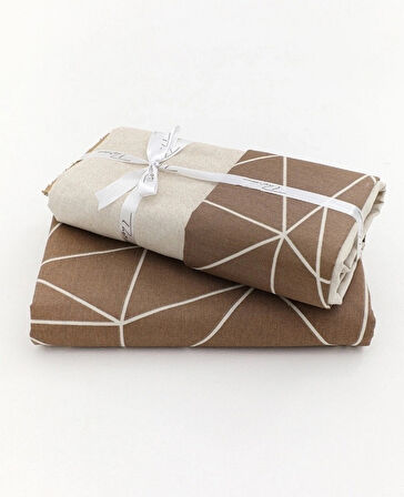 The Ecosse Çarşafı Lastikli Tek Kişilik Nevresim Takımı-Mia Vizon