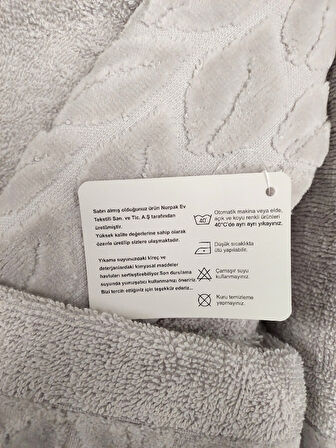 Nurpak Tek Kişilik Bornoz Seti Şalyaka-Hazal Gri (Beden XL-XXL)