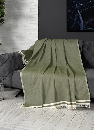 Alinda Pamuklu Maxi Boy Kolları Kapatan Kaymaz Terletmez Koltuk Örtüsü (170x300) - Yeşil