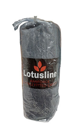 Lotusline Ranforce Fitted Lastikli Battal Çift Kişilik Çarşaf Seti (180x200+30)-Koyu Gri