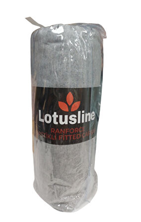 Lotusline Ranforce Fitted Lastikli Battal Çift Kişilik Çarşaf Seti (180x200+30)-Gri