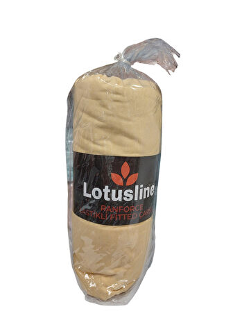 Lotusline Ranforce Fitted Lastikli Battal Çift Kişilik Çarşaf Seti (180x200+30)-Sarı