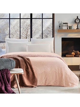 Özdilek Prestige Kalın Embos Çift Kişilik Battaniye (220x240)-Cameo Rose