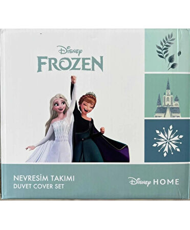 Özdilek Lisanslı Fitted Çarşaflı Tek Kişilik Çocuk Nevresim Takımı-Frozen Leaves Mint