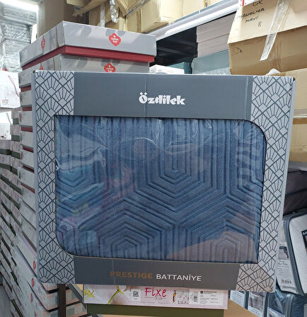 Özdilek Prestige Kalın Embos Çift Kişilik Battaniye (220x240)-Çin Mavisi Yeni