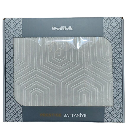 Özdilek Prestige Kalın Embos Çift Kişilik Battaniye (220x240)-Gri Yeni