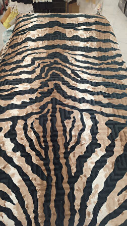 Aksu Safari Çift Kişilik Ultra Yumuşak Embos Vizon Battaniye (200x240)-Leopar Kahve Siyah