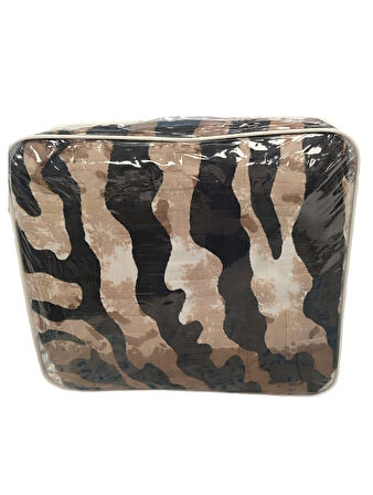 Aksu Safari Çift Kişilik Ultra Yumuşak Embos Vizon Battaniye (200x240)-Leopar Kahve Siyah